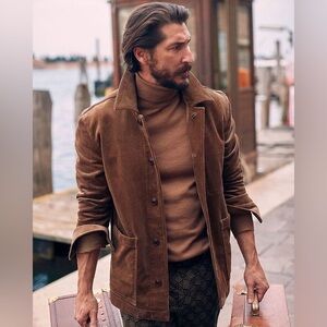 NEW Banana Republic 100% Cotton Corduroy Chore Jacket in Caramel Brown, size M